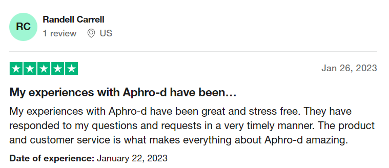 Randell carrell aphro-d experiences with aphro-d 